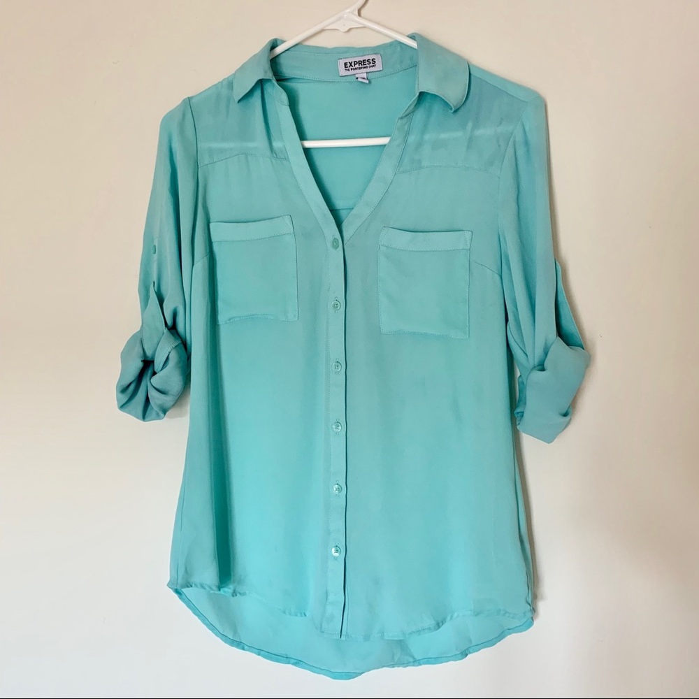 Express Mint Portofino Shirt, XS